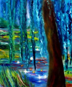 Monet Japanilainen puutarha Givernyssä Oikea paneeli, 2024 (öljy kankaalle)