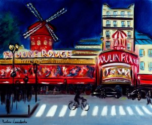 Moulin Rouge -ilta Pariisi, 2024 (öljy kankaalle) tekijältä Ruslana Levandovska