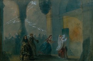 Lavastus A. Ostrovskin näytelmään Myrsky, 1800-luvun puoliväli. tekijältä Russian Master