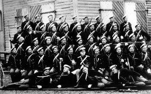 Kotitalouksien ratsuväen yksikköön värvätyt kornettinsa, kreivi A.A. Ignatjev, n. 1899 tekijältä Russian Photographer