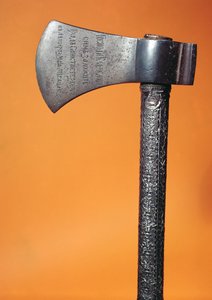 Kirves, jolla Pietari Suuri (1672-1725) laski ensimmäisen kiven Pietarin perustamisen yhteydessä 16. toukokuuta 1703 (metalli)