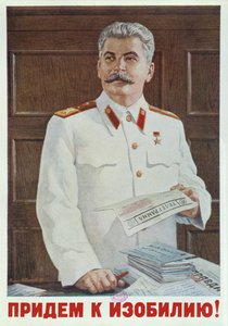 Neuvostoliiton juliste Stalinista lukemassa sähkettä, 1949