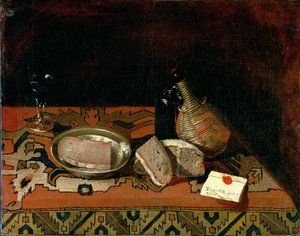 Asetelma mattopöytäliinan kanssa, n. 1730