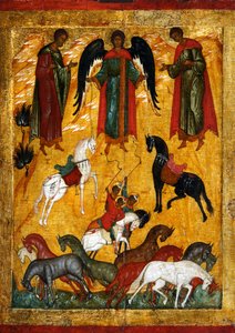 Floruksen ja Laurin ihme, 1500-luvun alku. tekijältä Russian icon.