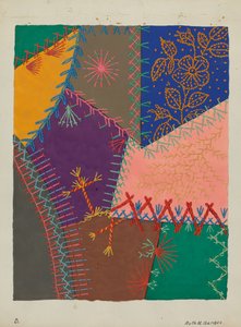 Crazy Quilt Detail, c. 1940.