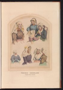Overflakkeen, Voornen ja Oud-Beijerlandin perinteinen puku Etelä-Hollannissa, 1857 Etelä-Hollannin maakunta Overflakkee Voorne ja Beijerland / XVI (otsikko esineessä)