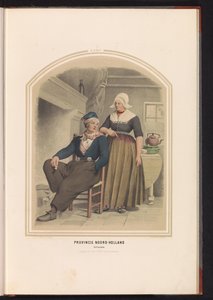 Volendamin perinteinen puku Pohjois-Hollannissa, 1857 Pohjois-Hollannin maakunta. Vollendam / XXXV (otsikko esineessä)