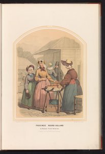 aBeemsterin, Purmerin ja Wormerin perinteiset puvut Pohjois-Hollannissa, 1857 Pohjois-Hollannin maakunta. de Beemster Purmer Wormer jne. / XXII (otsikko esineessä) tekijältä Ruurt de Vries