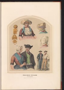 Zuid-Bevelandin saaren perinteinen puku Zeelandissa, 1857 Zeelandin maakunta. South Beveland / XXXII (otsikko esineessä) tekijältä Ruurt de Vries