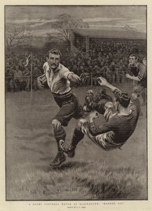 Rugby jalkapallo-ottelu Blackheathissa, luovutettu eteenpäin