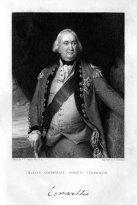 Charles Cornwallis 1738-1805, ensimmäinen markiisi Cornwallis, 1839. tekijältä S. Freeman