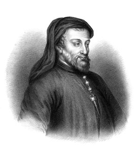 Geoffrey Chaucer, 1300-luvun englantilainen kirjailija, runoilija, filosofi, byrokraatti ja diplomaatti.