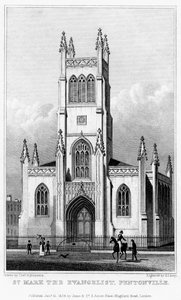 Pyhän Markuksen evankelistan kirkko, Pentonville, Islington, Lontoo, 1828.