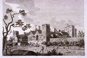 Puutarha Lambeth Palacessa Lontoossa, 1786. tekijältä S Sparrow