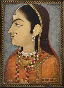 Naisen muotokuva, c1800 tekijältä Sahib Ram