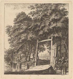 Maalaismainen portti järven rannalla, 1764.