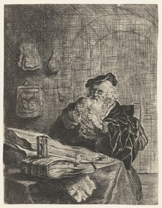 Mies kynäveitsellä tekijältä Salomon Koninck (attributed to)