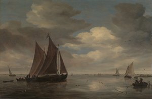 Kalastusveneet joella, 1660-luvun alku.