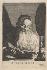 H. Hieronymus lukee kynttilänvalossa tekijältä Salomon Savery (attributed to)