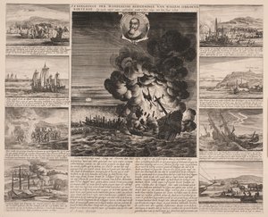 Nimisivu havainnollistaa Willem Isbrandtse Bontekoen matkaa Itä-Intiaan tekijältä Salomon Savery