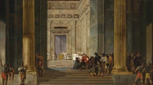 Saban kuningatar ennen kuningas Salomon temppeliä Jerusalemissa, noin 1630-1634