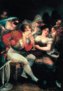 Kahvila karnevaalin aikana, yksityiskohta, c. 1824-25 (öljy kankaalle) tekijältä Salvador Mayol