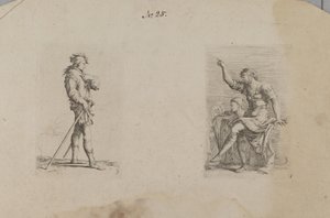 (Figuurisarja) Mies, jolla on käsi rinnan tasolla tekijältä Salvator Rosa