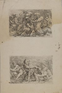 (Figuurisarja) River Gods Battling (Jokijumalat taistelevat) tekijältä Salvator Rosa