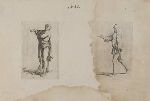 (Figuurisarja) Seisova mies, joka osoittaa vasemmalle tekijältä Salvator Rosa