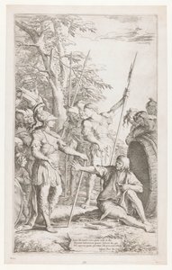 Diogenes pyytää Aleksanteria olemaan seisomasta hänen valossaan tekijältä Salvator Rosa