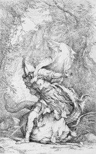 Jason ja lohikäärme, n. 1663-64. tekijältä Salvator Rosa