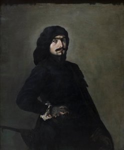 Omakuva Pascariellona, noin 1645-49 (öljy kankaalle). tekijältä Salvator Rosa