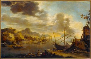 Salernonlahti (öljy kankaalle) tekijältä Salvator Rosa