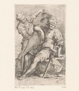 Kaksi sotilasta Pienet hahmot (sarjan nimi) Figuuri (sarjan nimi) tekijältä Salvator Rosa