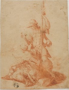 Kaksi miespuolista soturia tekijältä Salvator Rosa