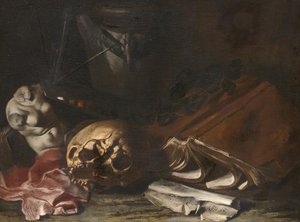 Vanitas-asetelma tekijältä Salvator Rosa