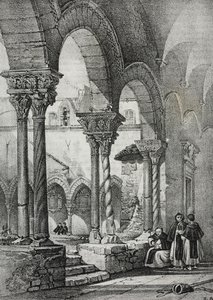 Pyhän Dominicin kirkon luostari, Palermo, Salvatore Puglian litografia Poliorama Pittorescosta, n:o 11, 23. lokakuuta tekijältä Salvatore Puglia