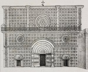 Santa Maria di Collemaggion basilikan julkisivu, L