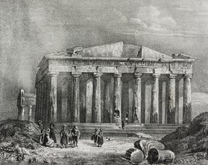 Parthenon, Acrópole de Atenas, Grécia, litografia de Salvatore Puglia de Poliorama Pittoresco, n 32, 19 de março finlandês
