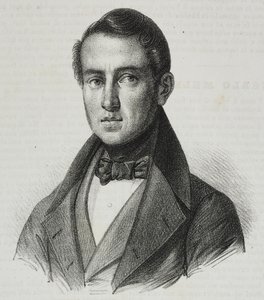 Retrato de Carlo Mele (1792-1841), litografia de Salvatore Puglia de Poliorama Pittoresco, n 15, 20 de novembro finlandês tekijältä Salvatore Puglia