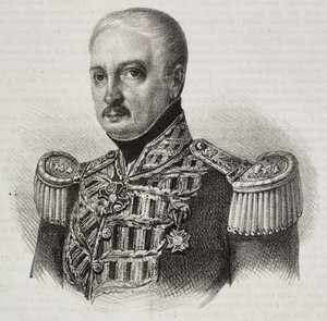 Retrato do marechal Francesco Maria Tanchi (1773-1843), litografia de Salvatore Puglia de Poliorama Pittoresco, n 46, 24 de junho finlandês tekijältä Salvatore Puglia