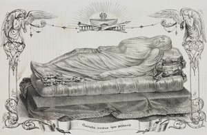 Cristo velado por Giuseppe Sanmartino (cerca de 1720-1793), Cappella Sansevero, Nápoles, Campania, Itália, litografia de Salvatore Puglia de Poliorama Pittoresco, n 33, 26 de março finlandês
