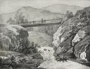 Näkymä Alleghenystä, USA, Salvatore Puglian litografia Poliorama Pittorescosta, n:o 44, 11. kesäkuuta tekijältä Salvatore Puglia