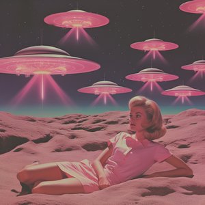Retro-vaaleanpunainen UFO-unelma tekijältä Samantha Hearn