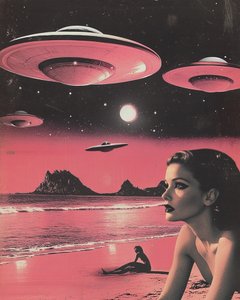 UFO:t Pink Beachin yllä