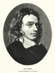 John Milton, englantilainen runoilija (litho)