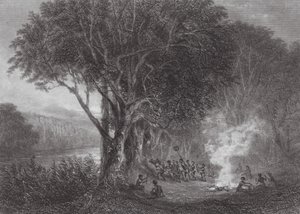Australia: Murray-joen rannalla (kaiverrus). tekijältä Samuel (after) Prout