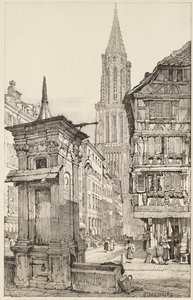 Rue Mercière ja Strasbourgin katedraalin länsirintama
