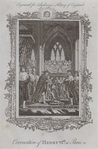 Henrik VI:n kruunaus Pariisissa (kaiverrus) tekijältä Samuel (after) Wale