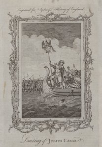 Julius Caesarin laskeutuminen (kaiverrus) tekijältä Samuel (after) Wale